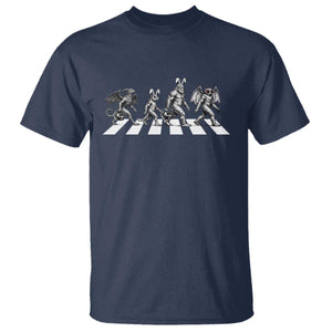 Funny Easter Cryptid Walk T Shirt Bigfoot Mothman Jersey Devil Chupacabra TS12 Navy Print Your Wear