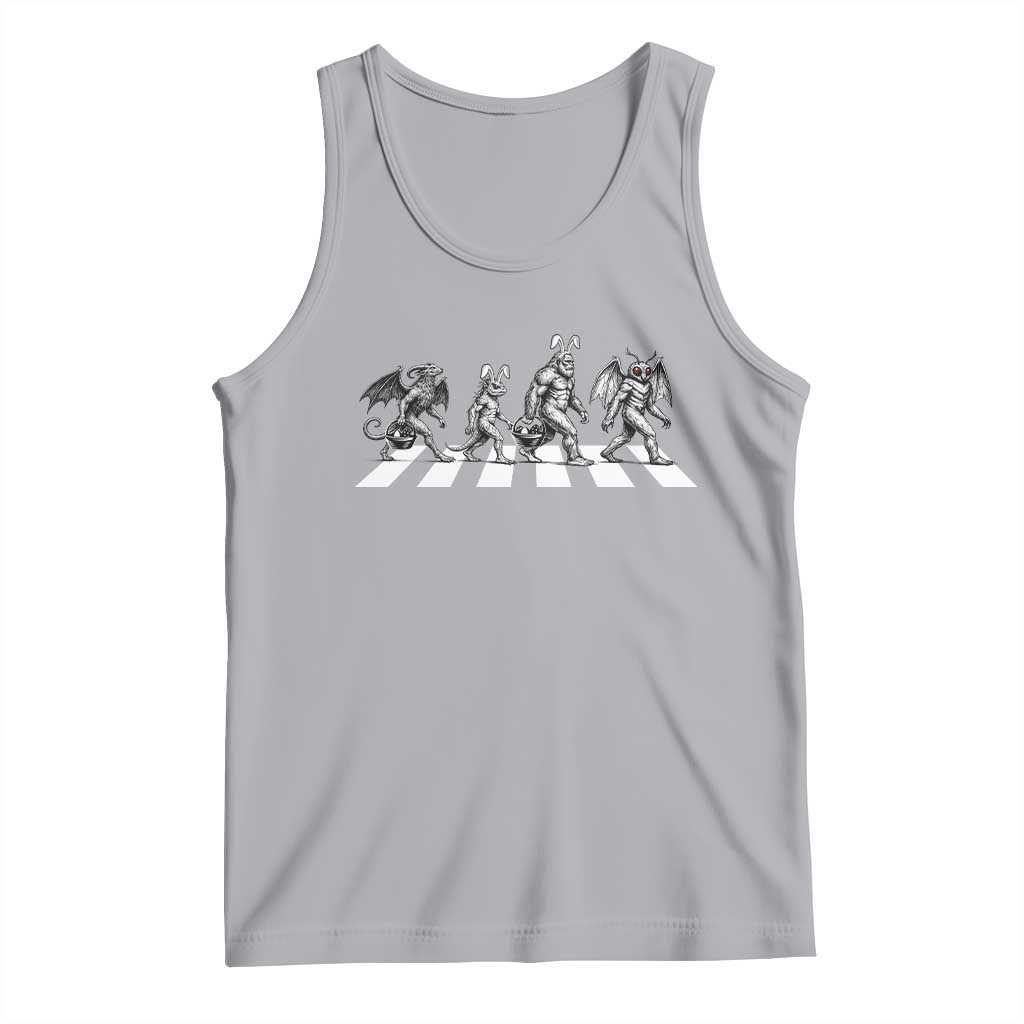 Funny Easter Cryptid Walk Tank Top Bigfoot Mothman Jersey Devil Chupacabra TS12 Athletic Heather Print Your Wear