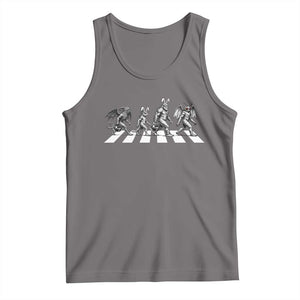 Funny Easter Cryptid Walk Tank Top Bigfoot Mothman Jersey Devil Chupacabra TS12 Deep Heather Print Your Wear