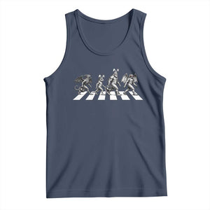 Funny Easter Cryptid Walk Tank Top Bigfoot Mothman Jersey Devil Chupacabra TS12 Navy Print Your Wear