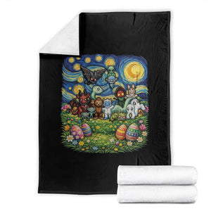 Funny Cryptid Starry Night Easter Throw Blanket Monster Lover Gift TS12 Black Print Your Wear