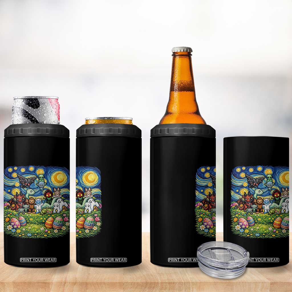 Funny Cryptid Starry Night Easter 4 in 1 Can Cooler Tumbler Monster Lover Gift TS12 Print Your Wear