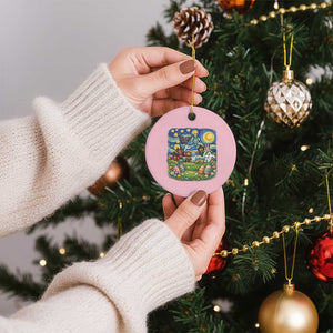 Funny Cryptid Starry Night Easter Ceramic Ornament Monster Lover Gift TS12 1pc Light Pink Print Your Wear