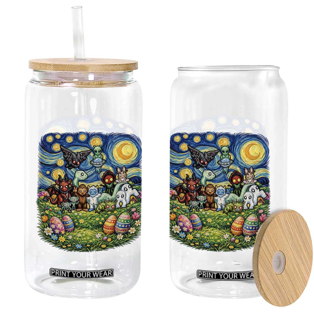 Funny Cryptid Starry Night Easter Glass Can Monster Lover Gift TS12 Print Your Wear