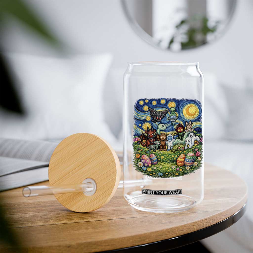 Funny Cryptid Starry Night Easter Glass Can Monster Lover Gift TS12 Print Your Wear