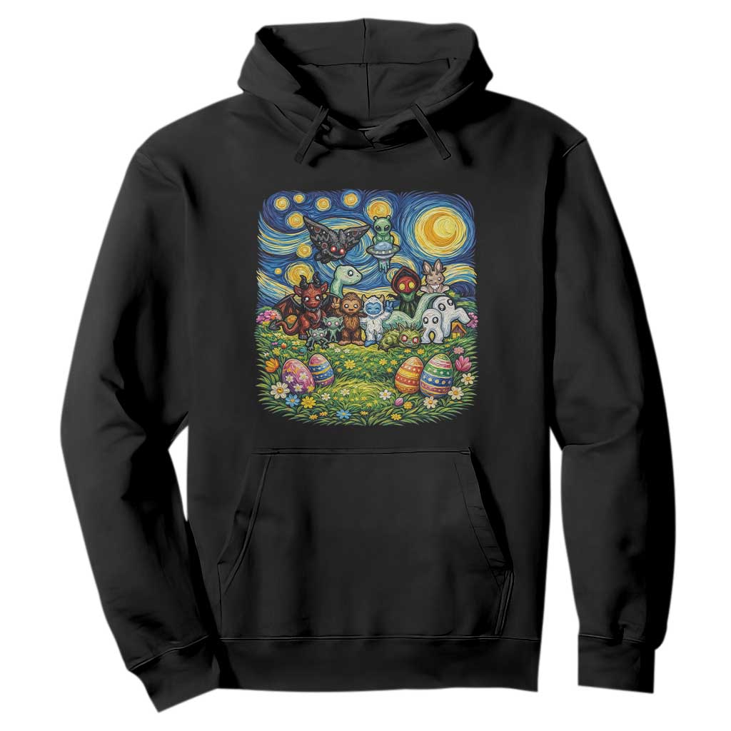 Funny Cryptid Starry Night Easter Hoodie Monster Lover Gift TS12 Black Print Your Wear