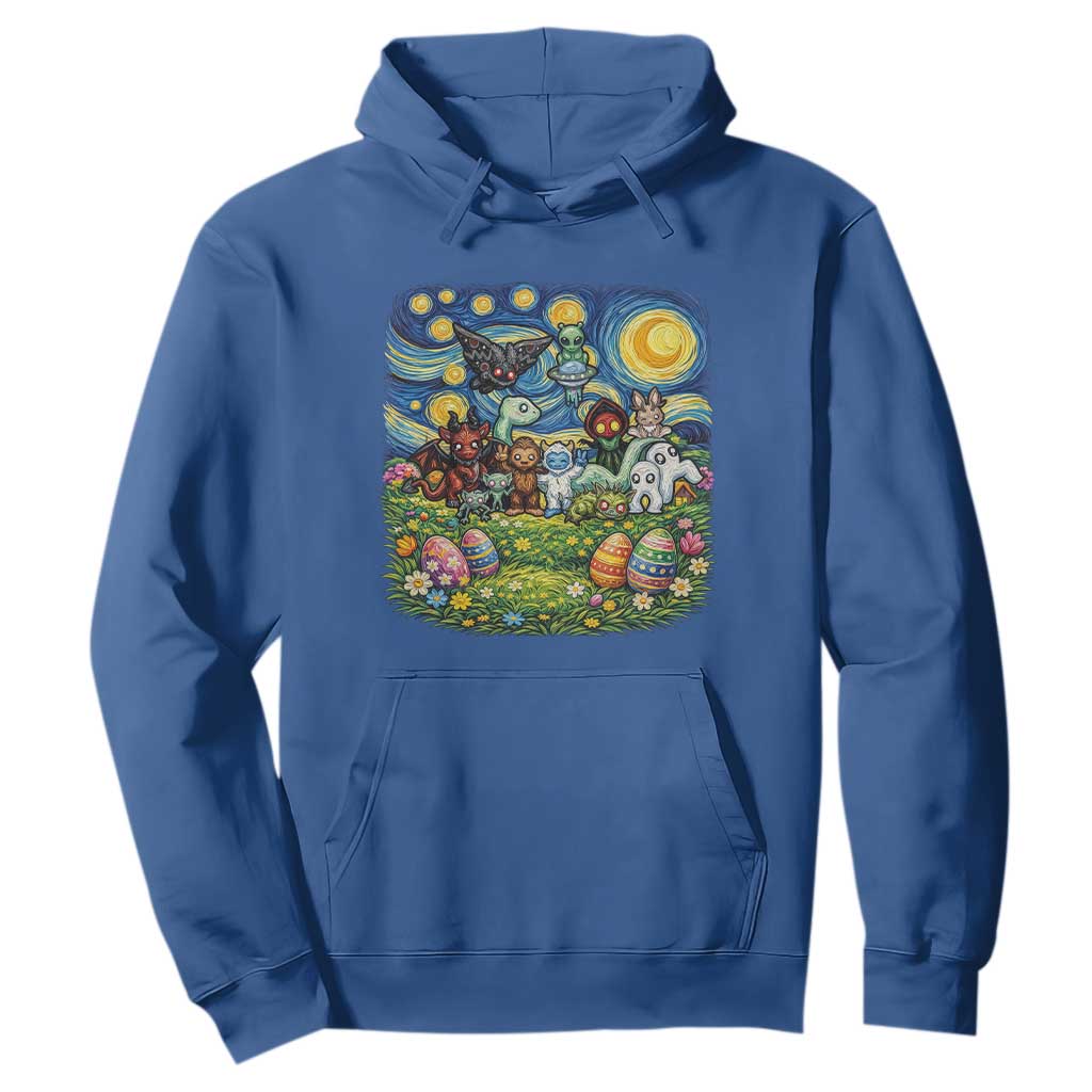 Funny Cryptid Starry Night Easter Hoodie Monster Lover Gift TS12 Royal Blue Print Your Wear