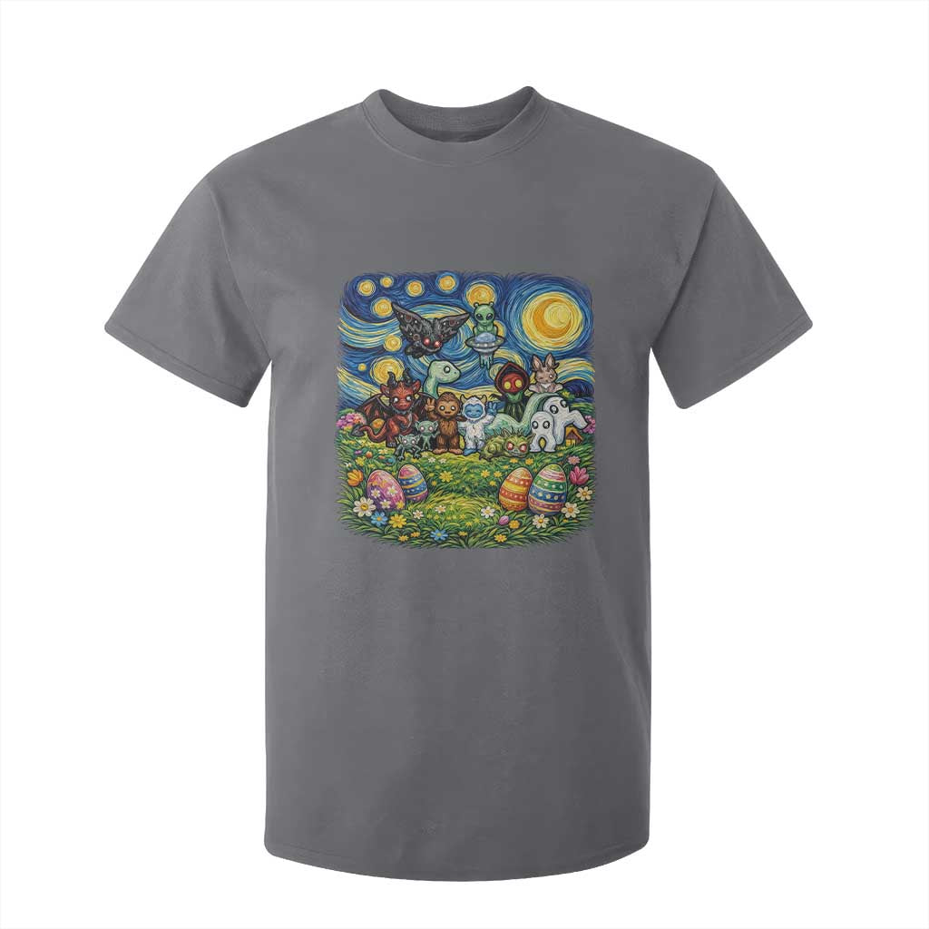 Funny Cryptid Starry Night Easter T Shirt For Kid Monster Lover Gift TS12 Charcoal Print Your Wear
