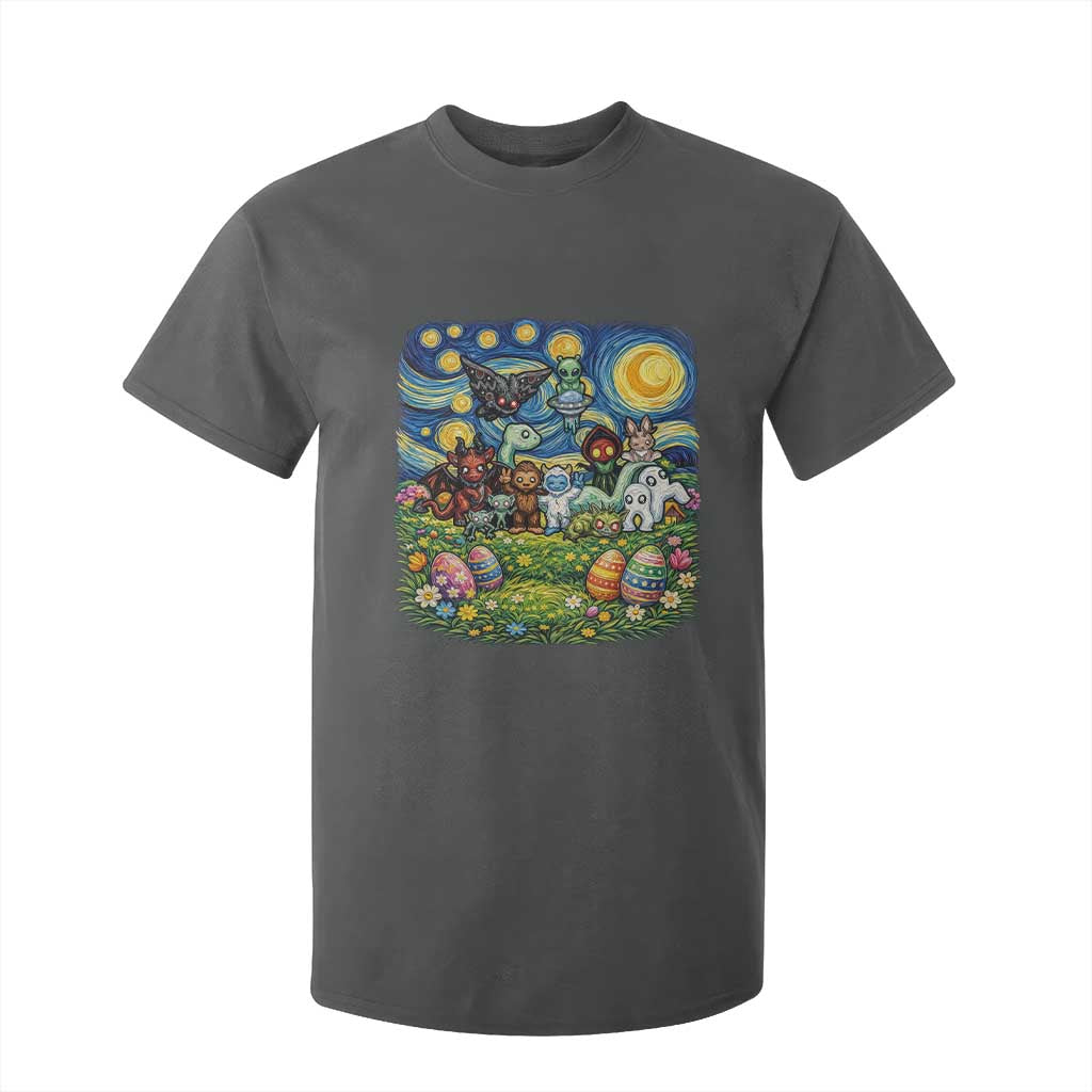 Funny Cryptid Starry Night Easter T Shirt For Kid Monster Lover Gift TS12 Dark Heather Print Your Wear