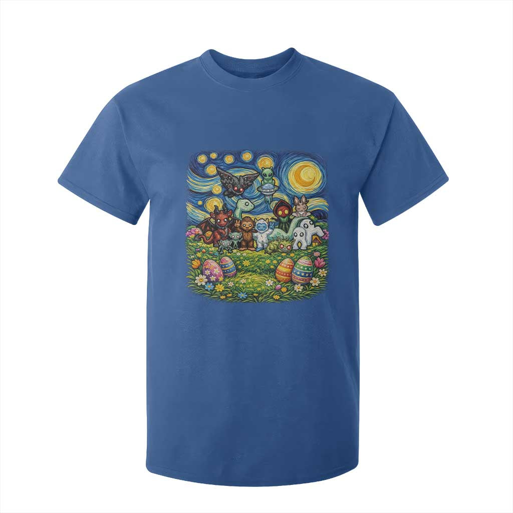 Funny Cryptid Starry Night Easter T Shirt For Kid Monster Lover Gift TS12 Royal Blue Print Your Wear