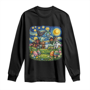 Funny Cryptid Starry Night Easter Long Sleeve Shirt Monster Lover Gift TS12 Black Print Your Wear