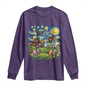 Funny Cryptid Starry Night Easter Long Sleeve Shirt Monster Lover Gift TS12 Purple Print Your Wear