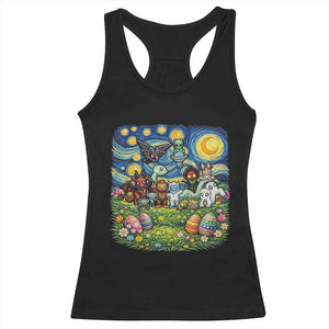Funny Cryptid Starry Night Easter Racerback Tank Top Monster Lover Gift TS12 Black Print Your Wear
