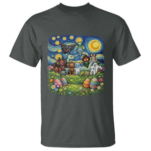 Funny Cryptid Starry Night Easter T Shirt Monster Lover Gift TS12 Dark Heather Print Your Wear