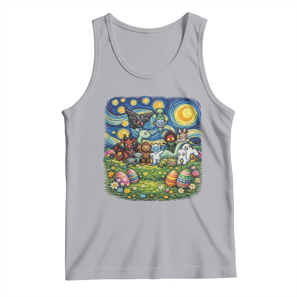 Funny Cryptid Starry Night Easter Tank Top Monster Lover Gift TS12 Athletic Heather Print Your Wear