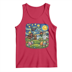 Funny Cryptid Starry Night Easter Tank Top Monster Lover Gift TS12 Red Print Your Wear