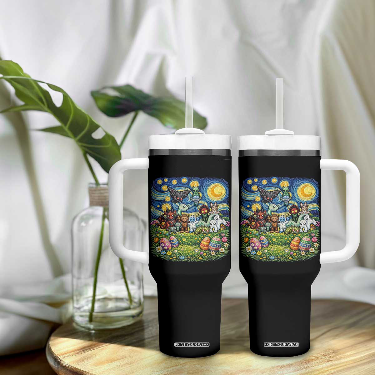 Funny Cryptid Starry Night Easter Tumbler With Handle Monster Lover Gift TS12 Print Your Wear