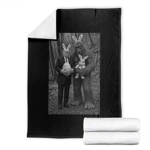 Funny Bigfoot And Trump Easter Selfie Gift Throw Blanket TS12 Black Print Your Wear