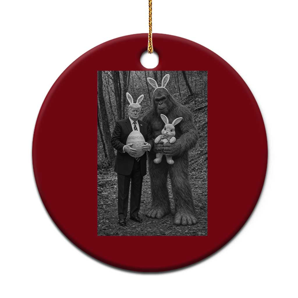 Funny Bigfoot And Trump Easter Selfie Gift Ceramic Ornament TS12 1pc Red Print Your Wear