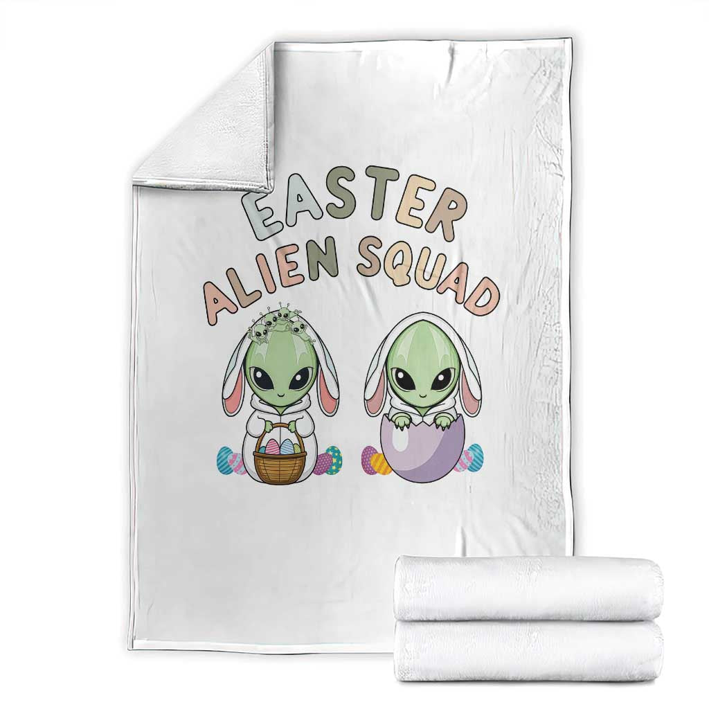 Funny Easter Alien Squad Bunny Ears Gift Throw Blanket TS12 White Print Your Wear