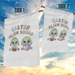 Funny Easter Alien Squad Bunny Ears Gift Garden Flag TS12 Print Your Wear