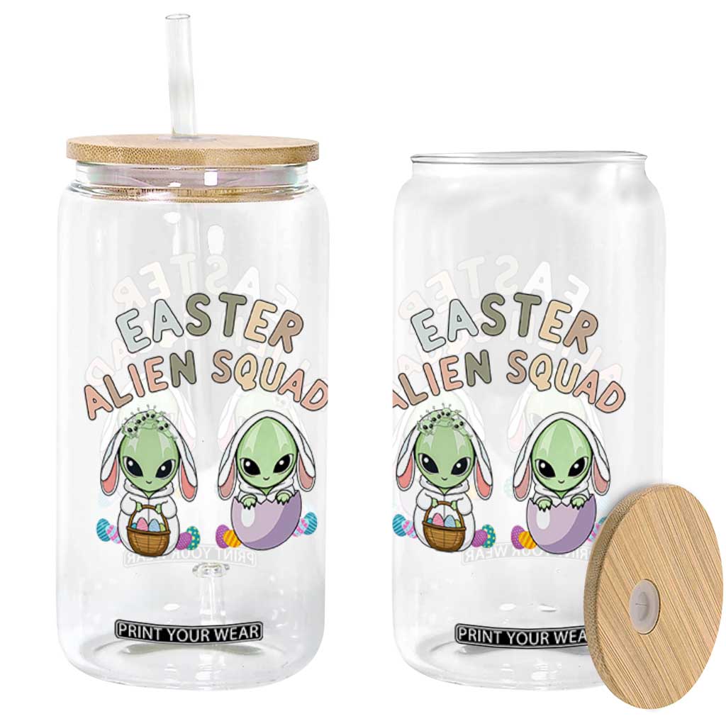 Funny Easter Alien Squad Bunny Ears Gift Glass Can TS12 Print Your Wear