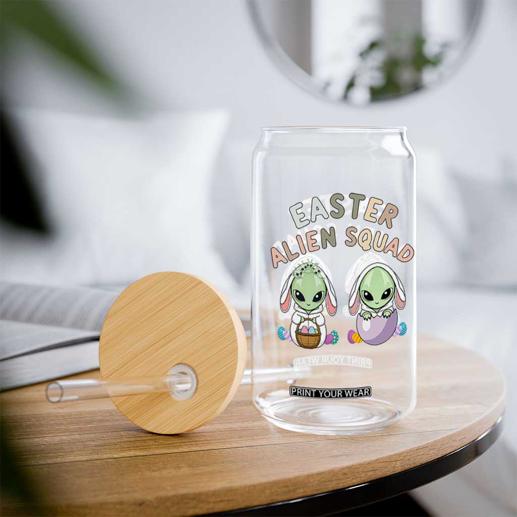 Funny Easter Alien Squad Bunny Ears Gift Glass Can TS12 Print Your Wear