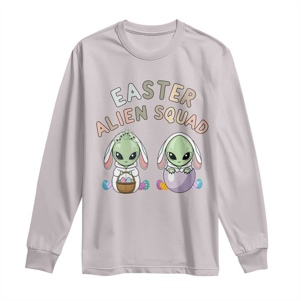 Funny Easter Alien Squad Bunny Ears Gift Long Sleeve Shirt TS12 Ice Gray Print Your Wear