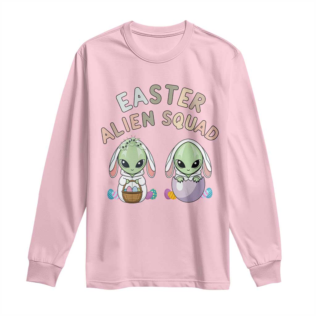 Funny Easter Alien Squad Bunny Ears Gift Long Sleeve Shirt TS12 Light Pink Print Your Wear