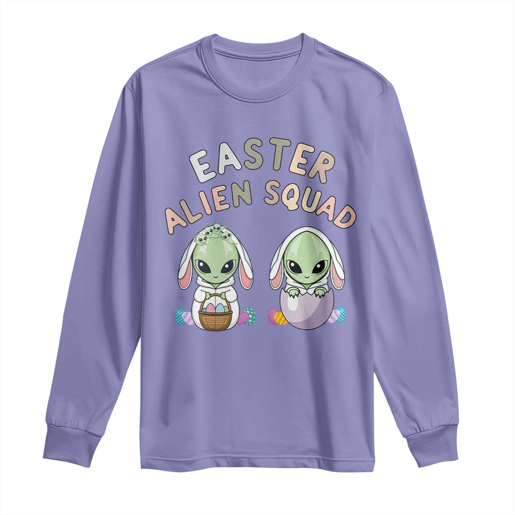 Funny Easter Alien Squad Bunny Ears Gift Long Sleeve Shirt TS12 Violet Print Your Wear