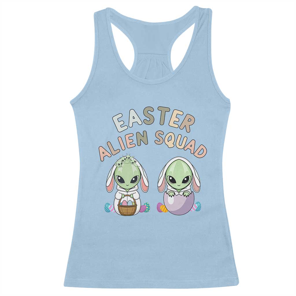 Funny Easter Alien Squad Bunny Ears Gift Racerback Tank Top TS12 Light Blue Print Your Wear