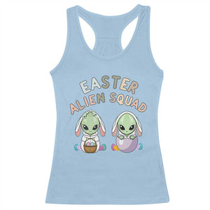 Funny Easter Alien Squad Bunny Ears Gift Racerback Tank Top TS12 Light Blue Print Your Wear