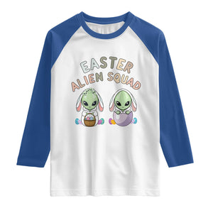 Funny Easter Alien Squad Bunny Ears Gift Raglan Shirt TS12 White Royal Print Your Wear