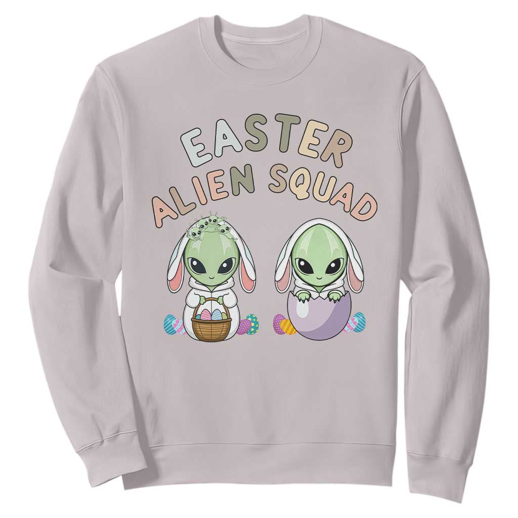 Funny Easter Alien Squad Bunny Ears Gift Sweatshirt TS12 Ice Gray Print Your Wear