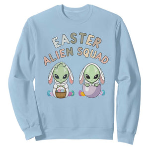Funny Easter Alien Squad Bunny Ears Gift Sweatshirt TS12 Light Blue Print Your Wear