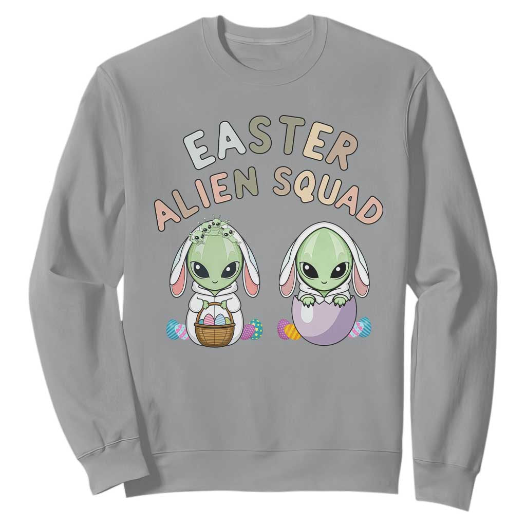 Funny Easter Alien Squad Bunny Ears Gift Sweatshirt TS12 Sport Gray Print Your Wear