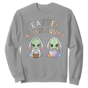 Funny Easter Alien Squad Bunny Ears Gift Sweatshirt TS12 Sport Gray Print Your Wear
