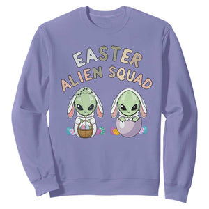 Funny Easter Alien Squad Bunny Ears Gift Sweatshirt TS12 Violet Print Your Wear