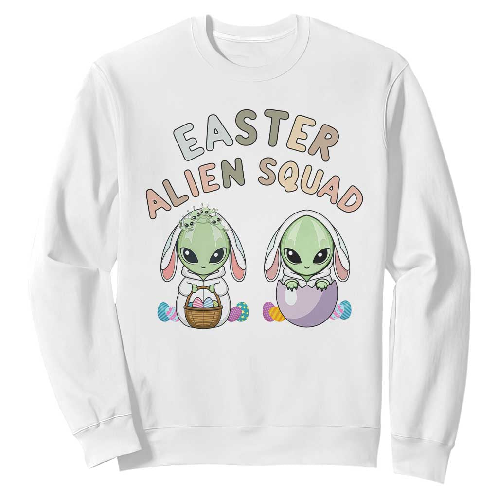 Funny Easter Alien Squad Bunny Ears Gift Sweatshirt TS12 White Print Your Wear