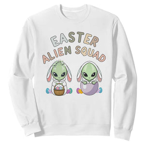 Funny Easter Alien Squad Bunny Ears Gift Sweatshirt TS12 White Print Your Wear