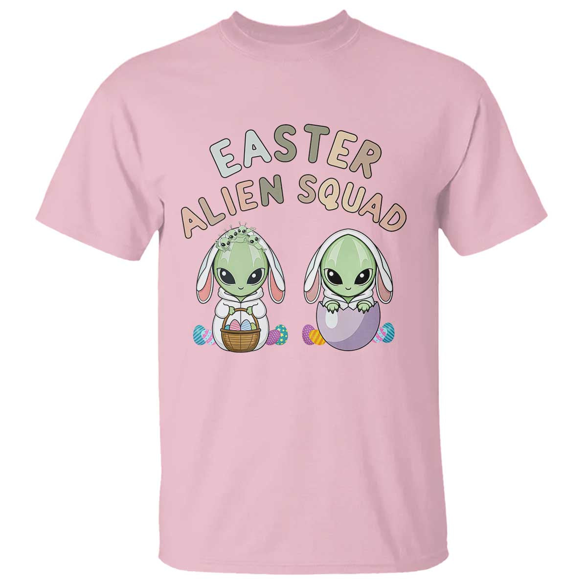 Funny Easter Alien Squad Bunny Ears Gift T Shirt TS12 Light Pink Print Your Wear