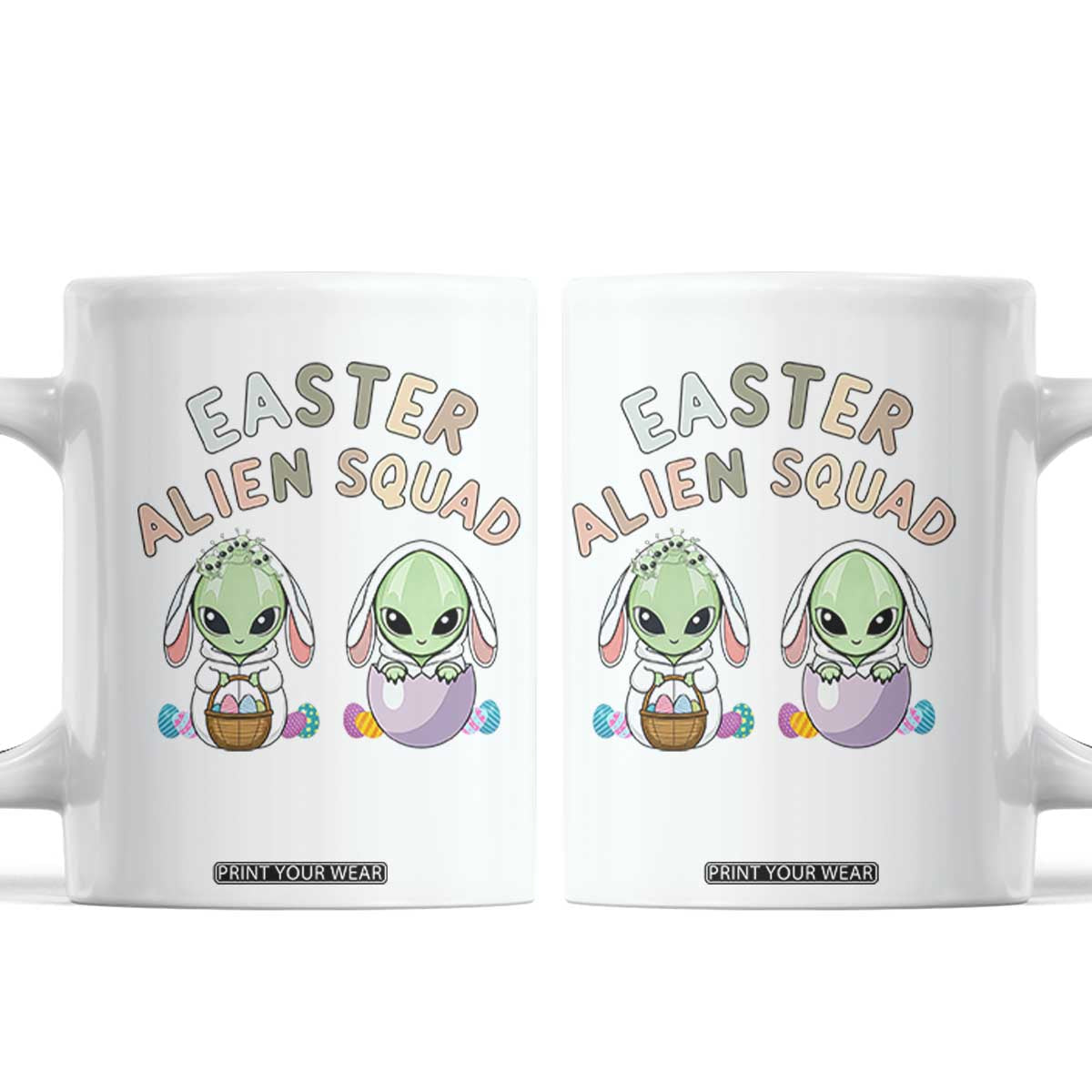 Funny Easter Alien Squad Bunny Ears Gift Coffee Mug TS12 White Print Your Wear