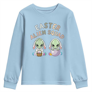 Funny Easter Alien Squad Bunny Ears Gift Youth Sweatshirt TS12 Light Blue Print Your Wear
