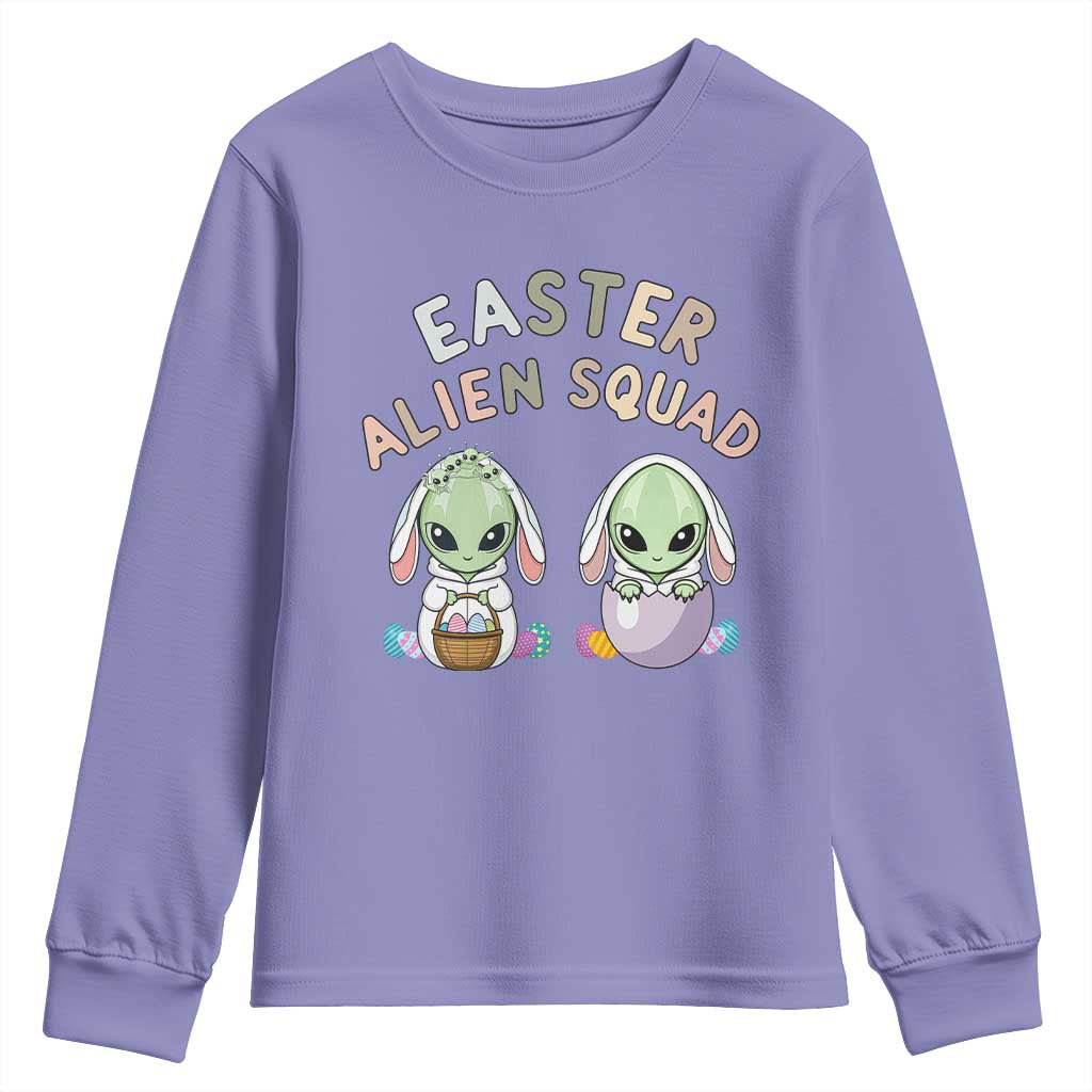 Funny Easter Alien Squad Bunny Ears Gift Youth Sweatshirt TS12 Violet Print Your Wear