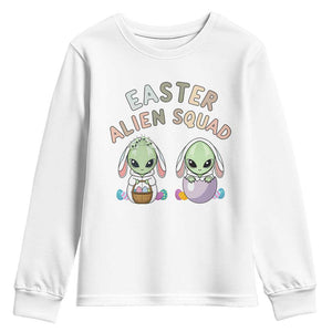 Funny Easter Alien Squad Bunny Ears Gift Youth Sweatshirt TS12 White Print Your Wear