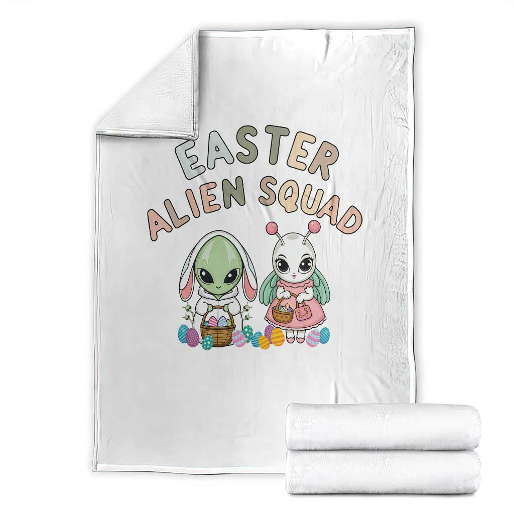Easter Alien Squad Throw Blanket Funny UFO Lover Gift TS12 White Print Your Wear