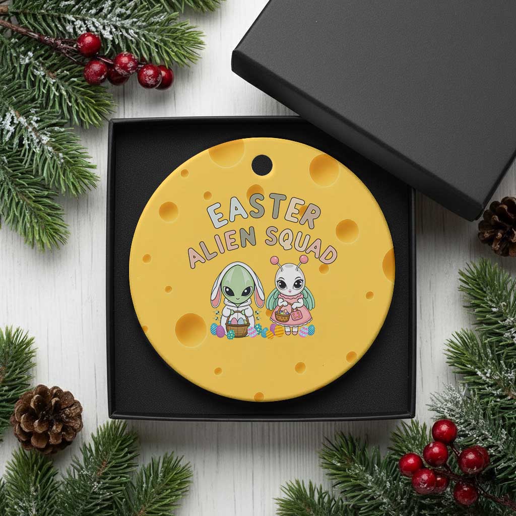 Easter Alien Squad Ceramic Ornament Funny UFO Lover Gift TS12 1pc Yellow Cheese Print Your Wear