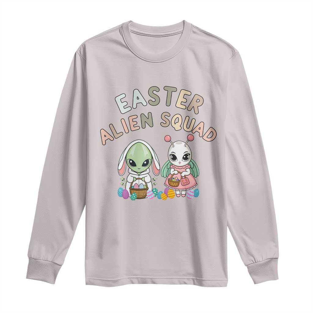 Easter Alien Squad Long Sleeve Shirt Funny UFO Lover Gift TS12 Ice Gray Print Your Wear