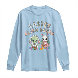 Easter Alien Squad Long Sleeve Shirt Funny UFO Lover Gift TS12 Light Blue Print Your Wear