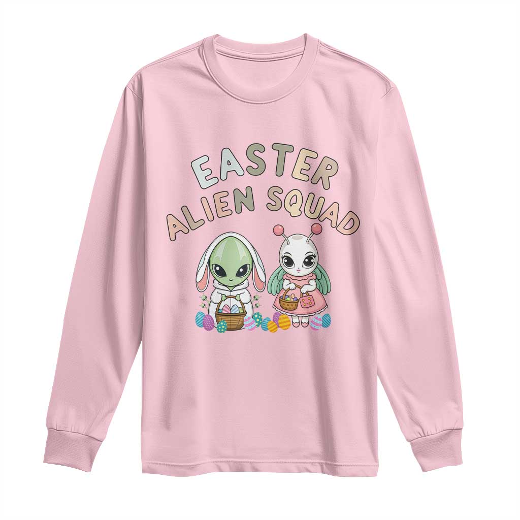 Easter Alien Squad Long Sleeve Shirt Funny UFO Lover Gift TS12 Light Pink Print Your Wear